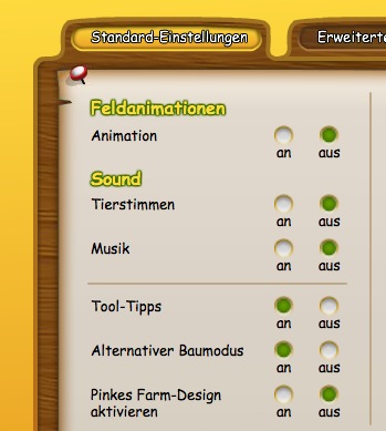 Tooltipp in den Einstellungen
